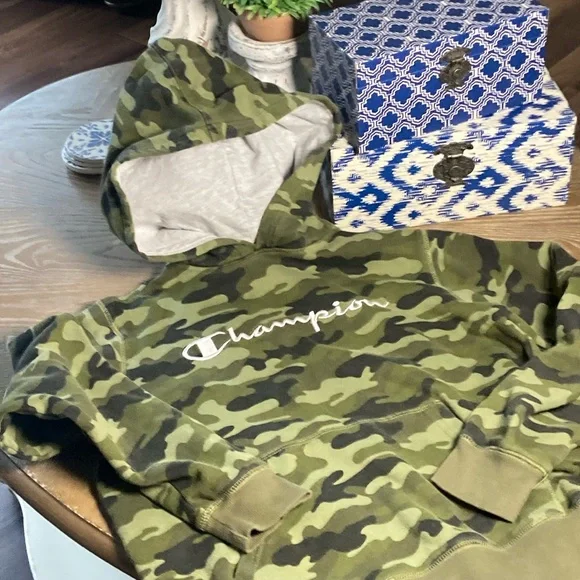 Champion Shirts Tops Big Boys Army Green Camouflage Champion